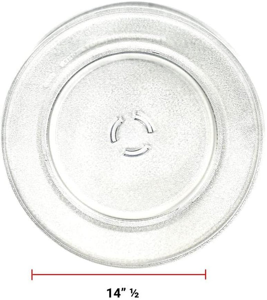 GlobPro W10818723 Microwave Glass Cooking Tray 14" ½ Length Approx. Replacement for and Compatible with KitchenAid Maytag Jenn-Air Whirlpool Heavy Duty