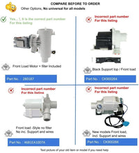 GlobPro 285998 8181684 8182819 8182821 Washer Drain Pump 11" length Approx. Replacement for and compatible with Whirlpool Kenmore Maytag KitchenAid Heavy DUTY