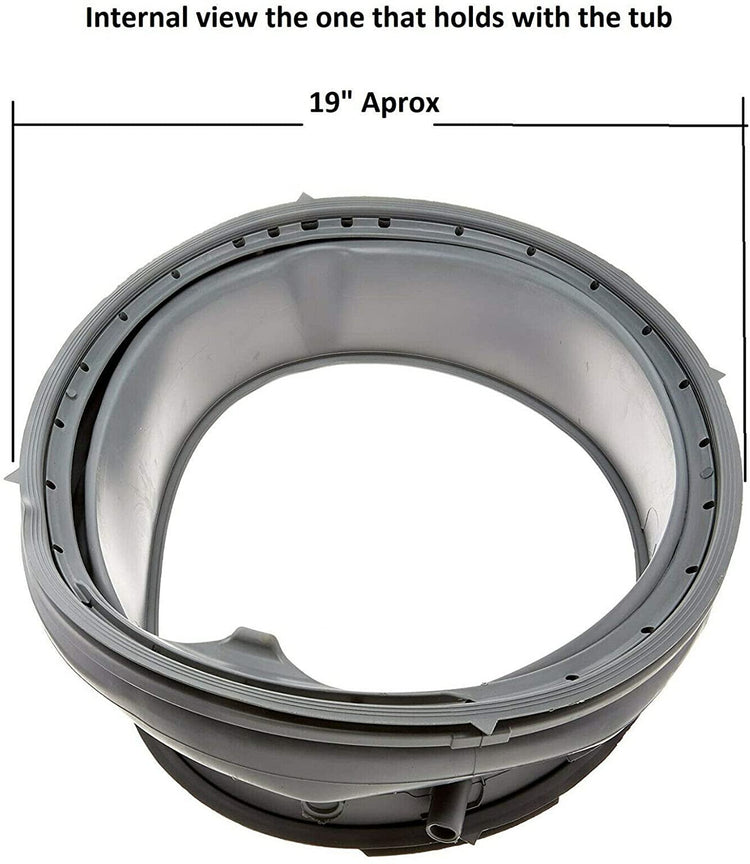 Global Solutions - Washer Door Boot gasket Seal 19" Fits 5304505240 -NO LIGHT HOLE