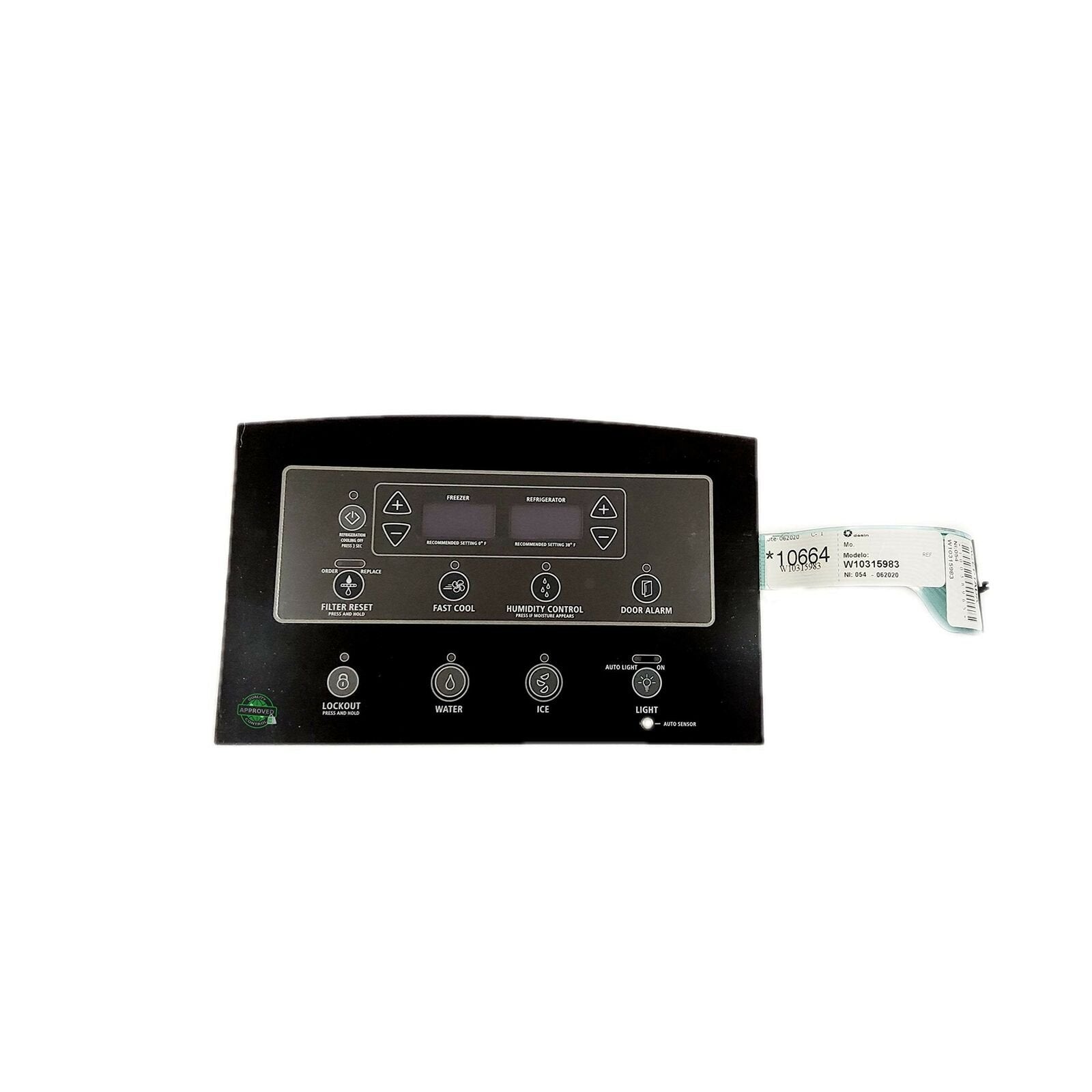 GlobPro 4383963-W10164139-W10315983 Dispenser Control Board and Touchpad (Bla...