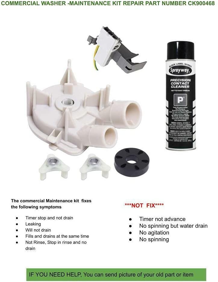 E-DrUS CK900468 KIT to FIX Washer stops at Rinse & not DRAIN compatible with KitchenAid compatible with Heavy DUTY